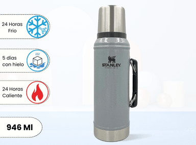 TERMO DE BEBIDA STANLEY CLASSIC SILVER 946 ML