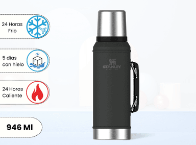 TERMO DE BEBIDA STANLEY CLASSIC NEGRO 946 ML