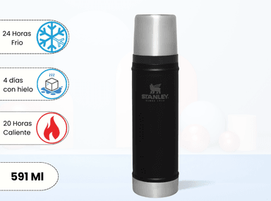 TERMO DE BEBIDA STANLEY CLASSIC NEGRO 591 ML