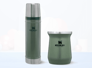 COMBO STANLEY TERMO CLASSIC 591 + MATERO 236 ML VERDE