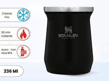 MATERO STANLEY NEGRO 236 ML ACERO INOXIDABLE