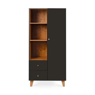 ROPERO CENTRAL DECCO MATE BERMUDEZ 2 PUERTAS 2 CAJONES NEGRO