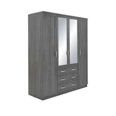 ROPERO CENTRAL DECCO MATE HELEN 5 PUERTAS 3 CAJONES GRIS CLARO - 2