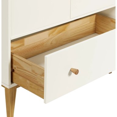 ROPERO CENTRAL DECCO MATE GUZMAN 3 PUERTAS 3 CAJONES BEIGE - 5