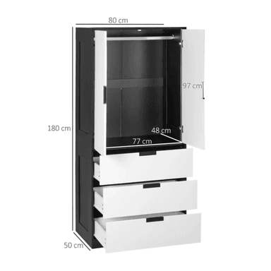 ROPERO CENTRAL DECCO MATE ADOLF 2 PUERTAS 4 CAJONES BLANCO - 2