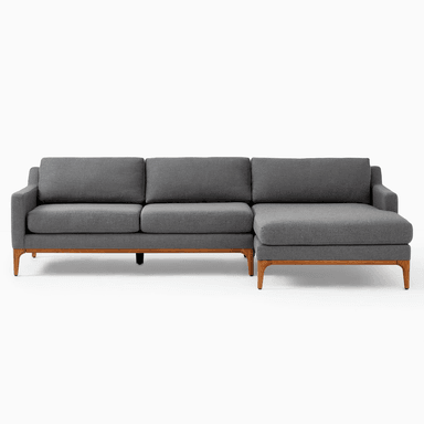 SECCIONAL CENTRAL DECCO LISO GRIS OSCURO DERECHO NAPOL