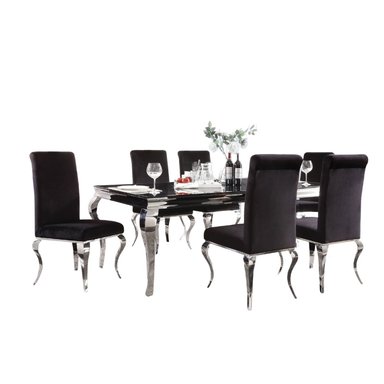 COMEDOR CENTRAL DECCO 6 SILLAS NEGRO HAAN