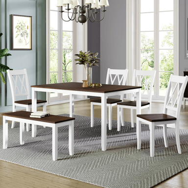 COMEDOR CENTRAL DECCO SATINADO 6 SILLAS BLANCO HAMBURGO - 5