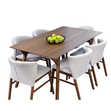 COMEDOR CENTRAL DECCO SATINADO 6 SILLAS LAUSANA