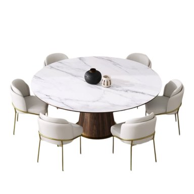 COMEDOR CENTRAL DECCO MATE 6 SILLAS BLANCO AIDEN