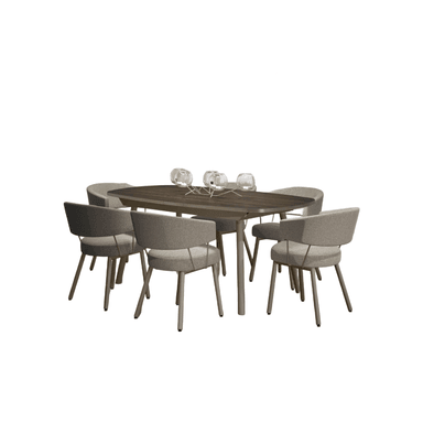 COMEDOR CENTRAL DECCO MATE 6 SILLAS GRIS VARSOVIA - 1