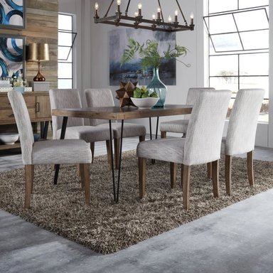 COMEDOR CENTRAL DECCO SATINADO 6 SILLAS BEIGE NOVOS - 4