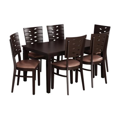 COMEDOR CENTRAL DECCO MATE 6 SILLAS NOGAL HOLM