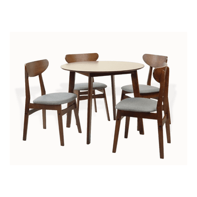 COMEDOR CENTRAL DECCO SATINADO 4 SILLAS GRIS CLARO MILAN