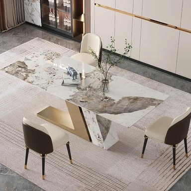 MESA CENTRAL DECCO MATE BEIGE 90X200CM PARA 6 SILLAS ALE - 5