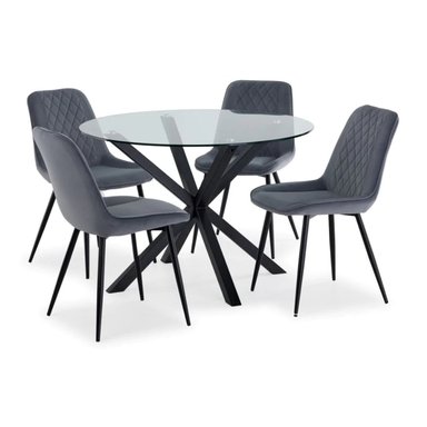 COMEDOR CENTRAL DECCO SATINADO 4 SILLAS ZURICH
