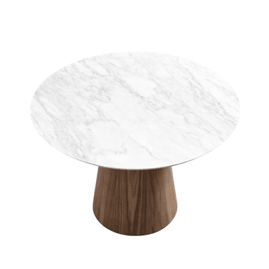 MESA CENTRAL DECCO NATURAL BLANCO 140X140CM PARA 6 SILLAS BECKIE