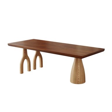 MESA CENTRAL DECCO BRILLANTE MADERA 90X150CM PARA 4 SILLAS LARSEN