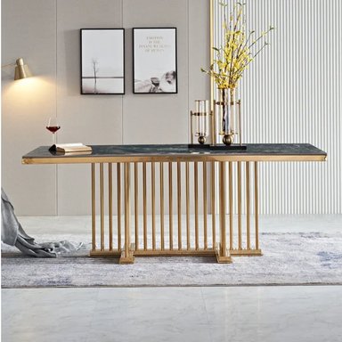 MESA CENTRAL DECCO BRILLANTE ORO 140X200CM PARA 6 SILLAS JENSEN - 4