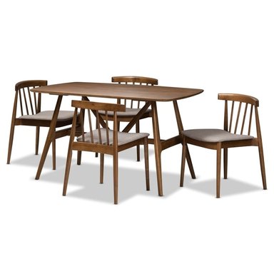 COMEDOR CENTRAL DECCO SATINADO 4 SILLAS MARRÓN CLARO BASILEA