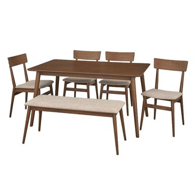COMEDOR CENTRAL DECCO MATE 4 SILLAS NOGAL ZAGREB BANQUETA