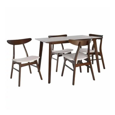 COMEDOR CENTRAL DECCO SATINADO 4 SILLAS BEIGE MONACO