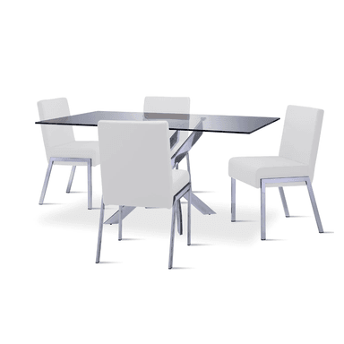 COMEDOR CENTRAL DECCO 4 SILLAS BLANCO MUNICH