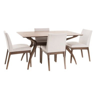 COMEDOR CENTRAL DECCO SATINADO 4 SILLAS BLANCO DOHA - 1