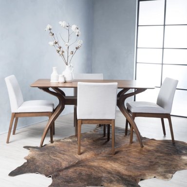 COMEDOR CENTRAL DECCO SATINADO 4 SILLAS BLANCO DOHA - 5
