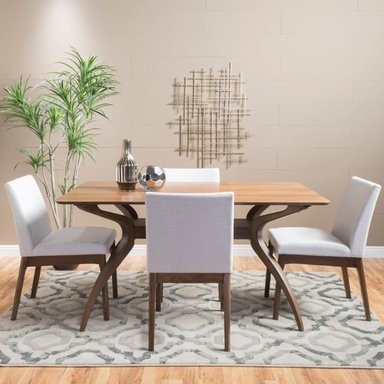 COMEDOR CENTRAL DECCO SATINADO 4 SILLAS BLANCO DOHA - 6