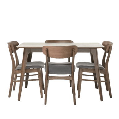 COMEDOR CENTRAL DECCO SATINADO 4 SILLAS GRIS OSCURO VADUZ