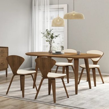 MESA CENTRAL DECCO SATINADO MARRÓN CLARO 90X160CM PARA 6 SILLAS JOHANSEN - 4
