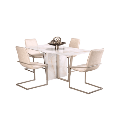 COMEDOR CENTRAL DECCO BRILLANTE 4 SILLAS BEIGE MARSELLA