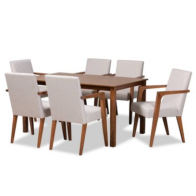 COMEDOR CENTRAL DECCO MATE 6 SILLAS BEIGE FRANCCI