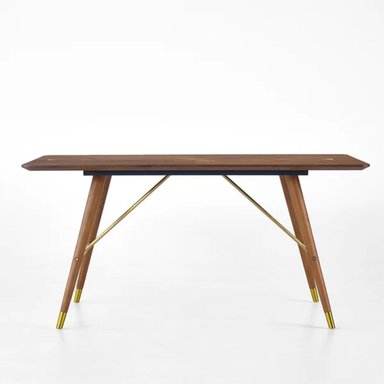 MESA CENTRAL DECCO NATURAL NOGAL 90X160CM PARA 6 SILLAS NILSEN