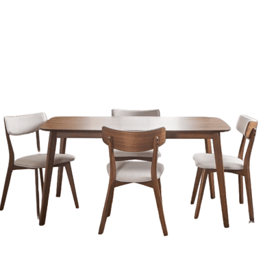 COMEDOR CENTRAL DECCO SATINADO 4 SILLAS BEIGE HABANA
