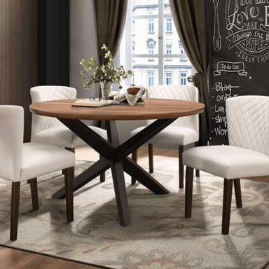 COMEDOR CENTRAL DECCO SATINADO 4 SILLAS BEIGE LYON - 6