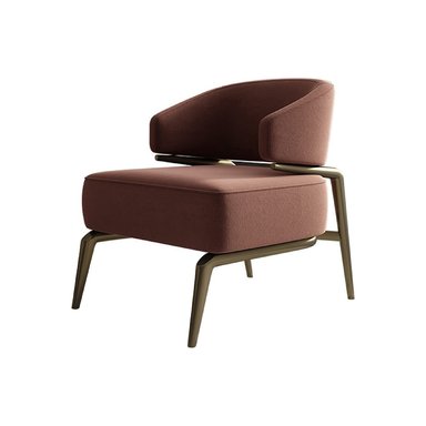 SILLÓN CENTRAL DECCO SEBASTIAN CURVO MARRÓN CLARO