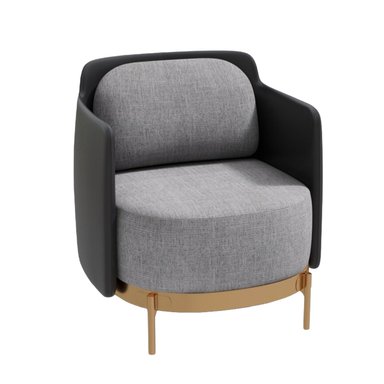 SILLÓN CENTRAL DECCO BANKS CURVO LINO GRIS OSCURO