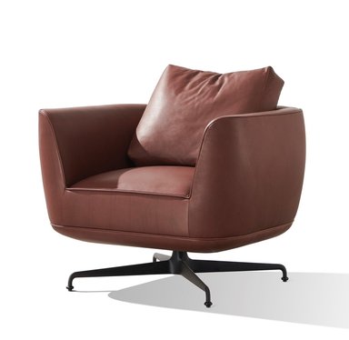 SILLÓN CENTRAL DECCO JHON LINEAL CUERO SINTETICO NOGAL