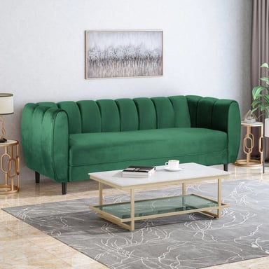 SOFA CENTRAL DECCO ALDO 3 CUERPOS VERDE OSCURO - 4