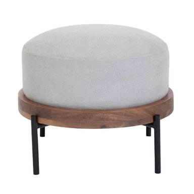 PUFF CENTRAL DECCO SHARABI LINEAL LINO GRIS CLARO