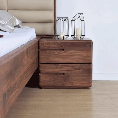 VELADOR CENTRAL DECCO 2 CAJONES CLOE MDF ENCHAPADO NOGAL - 3