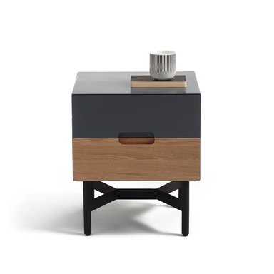 VELADOR CENTRAL DECCO 2 CAJONES MERLUZA SATINADO GRIS OSCURO