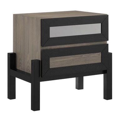 VELADOR CENTRAL DECCO 2 CAJONES SOLIMAN MODERNO GRIS CLARO - 2
