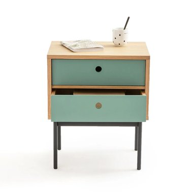 VELADOR CENTRAL DECCO 2 CAJONES JULIANA VINTAGE CREMA