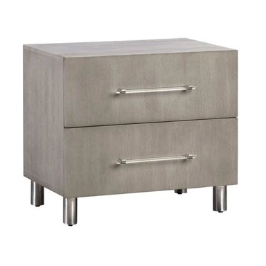 VELADOR CENTRAL DECCO 2 CAJONES ONOFRE SATINADO GRIS CLARO - 2