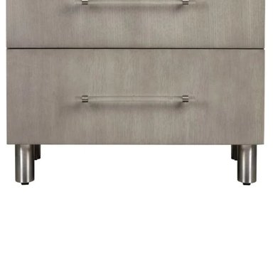 VELADOR CENTRAL DECCO 2 CAJONES ONOFRE SATINADO GRIS CLARO - 4
