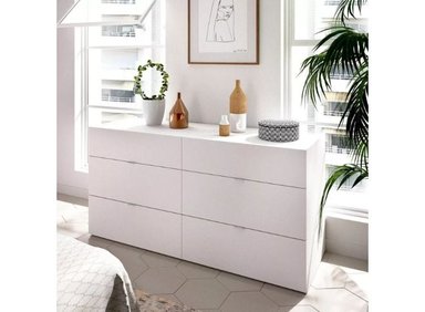 COMODA RUTA 81 MODERNO ARMADO SAKURA 6 CAJONES BLANCO