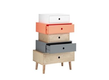 VELADOR RUTA 81 MESA NOCHE AMONET PREMIUM 5 CAJONES VINTAGE MULTICOLOR - 2
